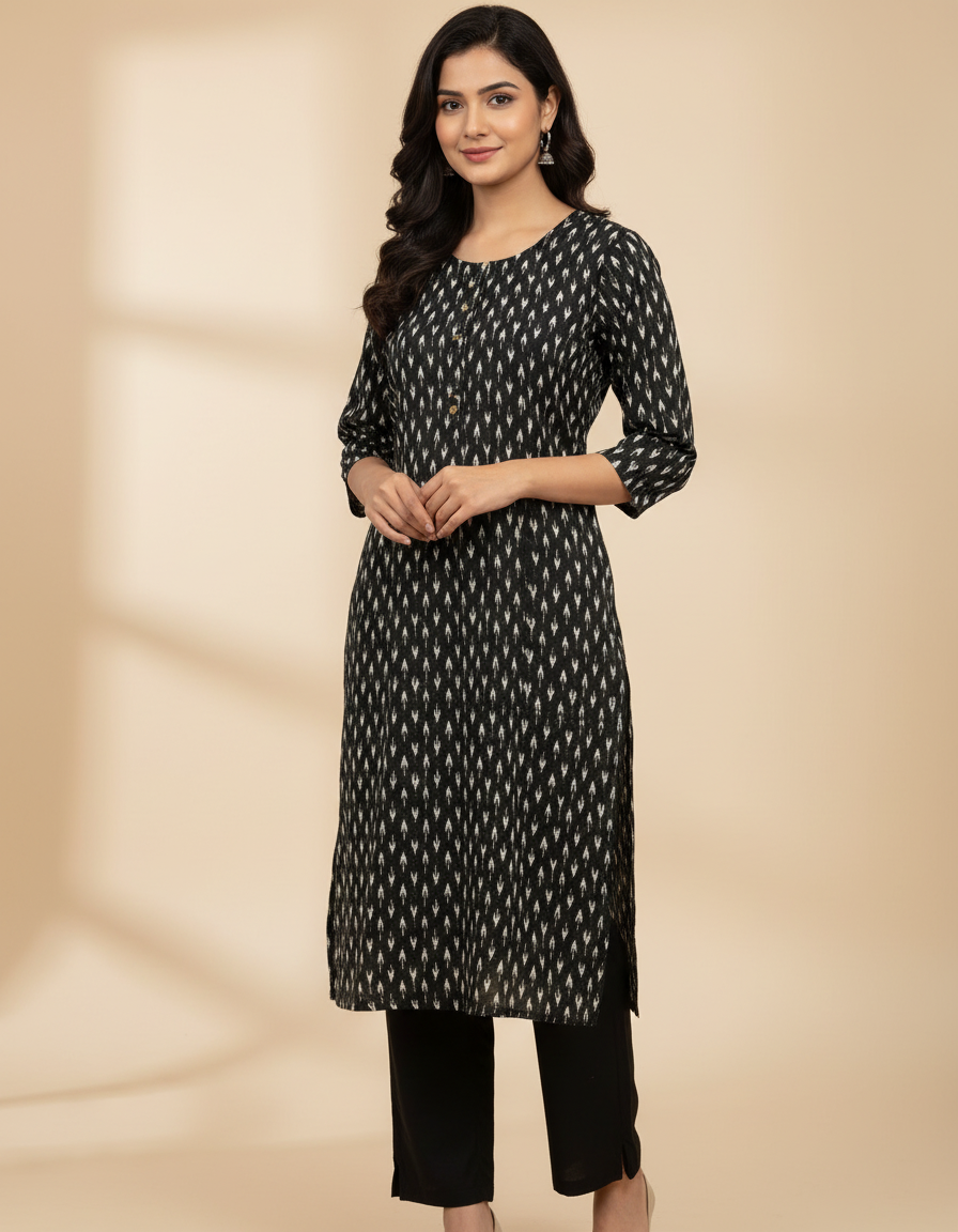 Daily wear cotton blend kurti. Size L