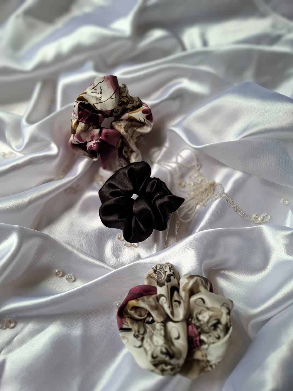 Daily use satin scrunchies. Pack of 3