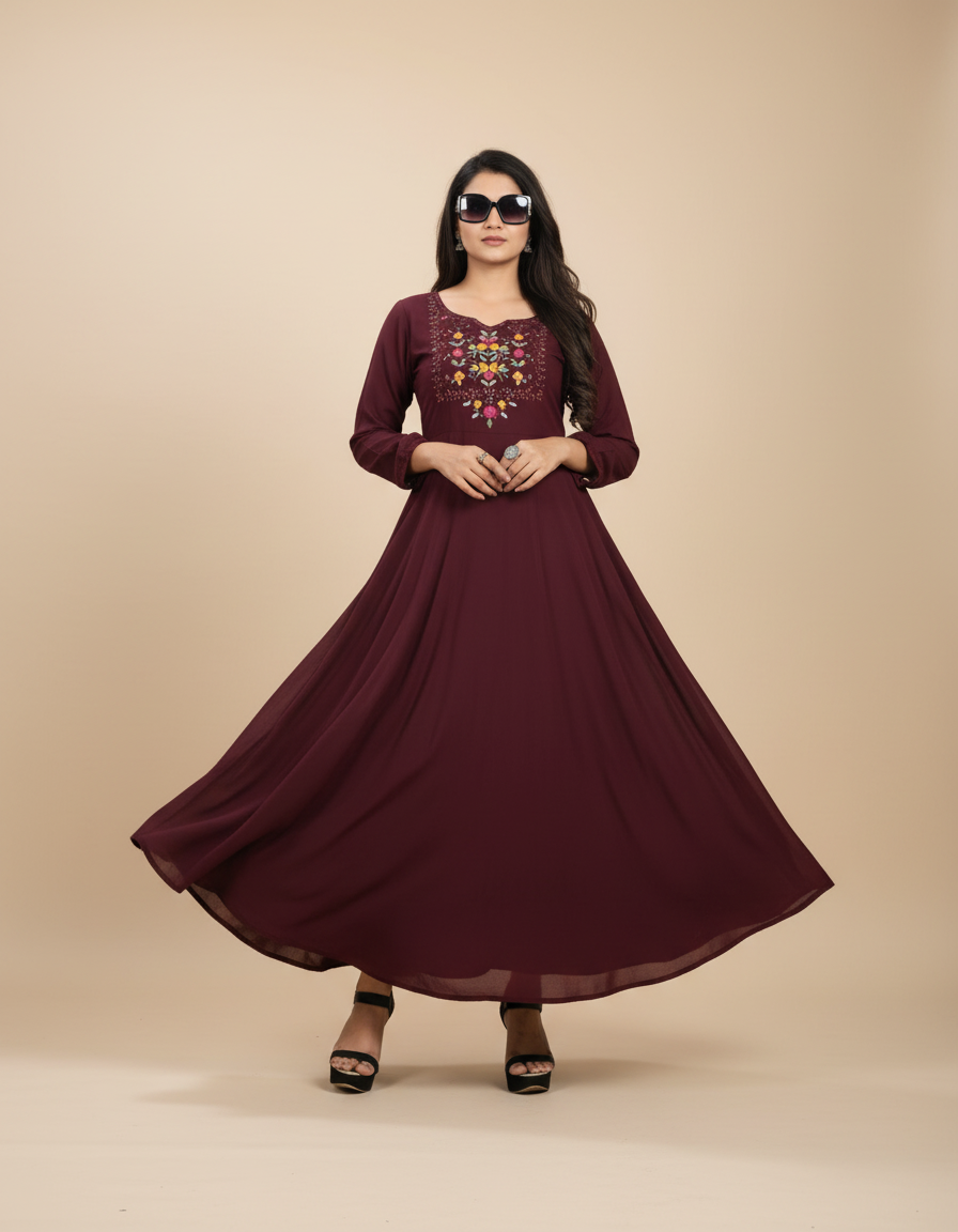 Long gown for daily and party wear.size L