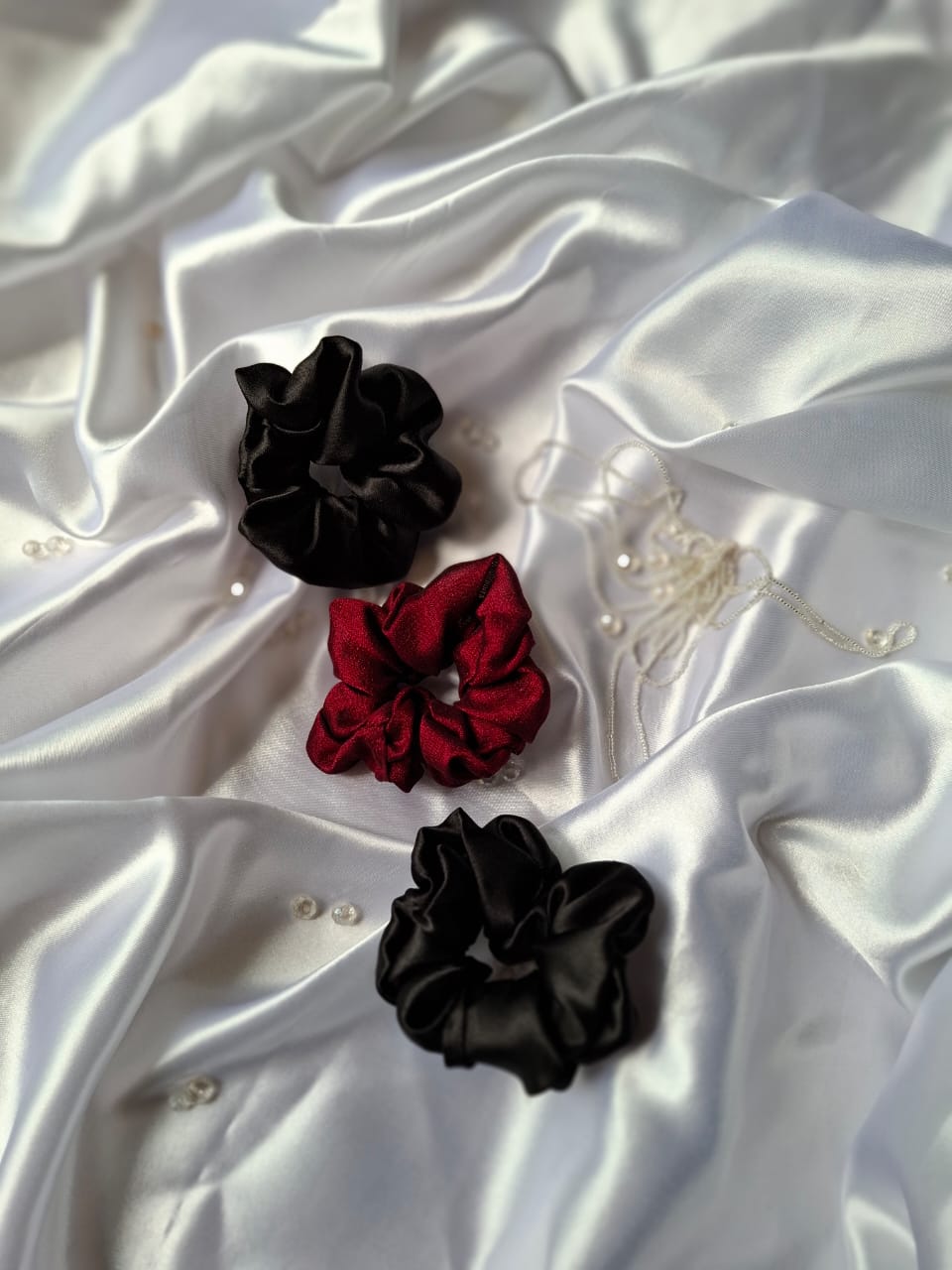 Daily use satin  scrunchies. Pack of 3